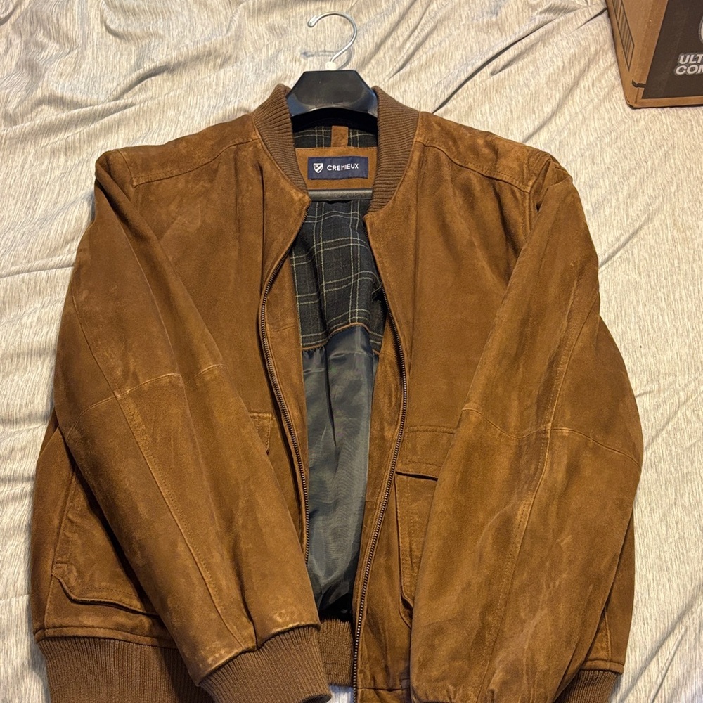 Daniel Cremieux Brown Suede Bomber Jacket